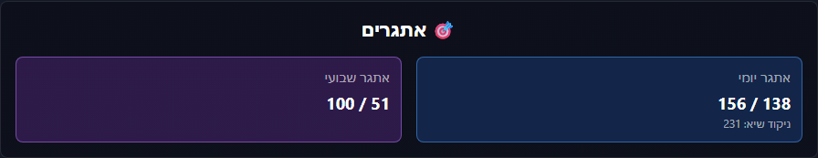 אזור אתגרים בדוח